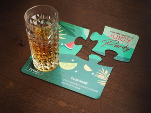 Set of 4 PUZZLE glass coasters 1835117